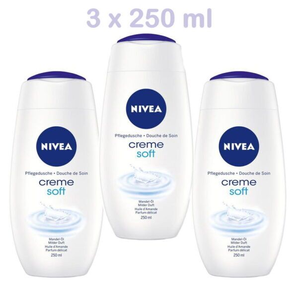 Nivea Pflegedusche Creme Soft mit Mandelöl 3 x 250ml Zarbi ch