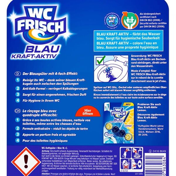 WC FRISCH Kraft Aktiv Blauspüler Blütenfrische 50g WC-Reiniger